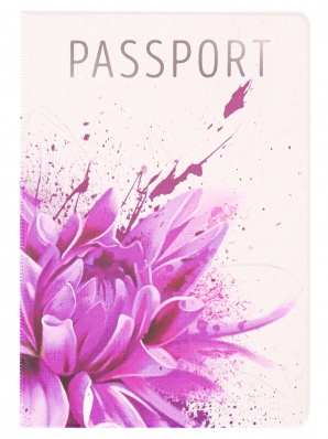 Обложка д/паспорта "Цветок пиона", ПВХ ОП-7144