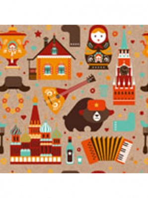 Бумага упаковочная 70*100см "Россия"  УБ-8112