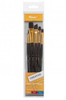 Набор кистей "creative line"  синтетика бордовая 6 шт. АССОРТИ