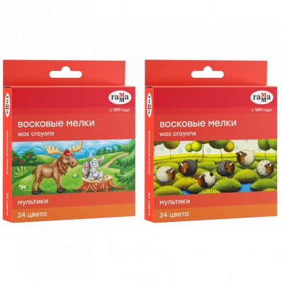 Мелки восковые 24цв. Гамма "Мультики" 2131018