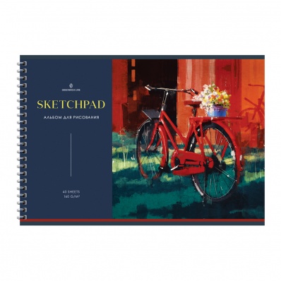 Альбом для рисования А4, Greenwich Line "About summer", 160г/м2, 40л.,на гребне 47379