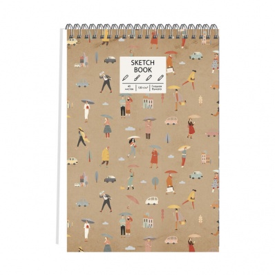 Скетчпад А4 "Umbrella", 40л. спираль 120г/м2