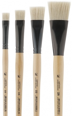 Кисть щетина "Хобби" №24 плоская, укороченная