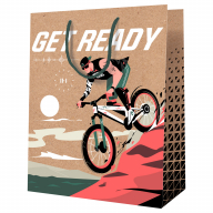 Пакет бум./ламин. 18*23*10см "Get ready", крафт  MS_52235