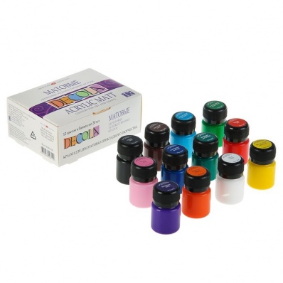 Набор акриловых красок "Decola" матовые, 12х20 мл  143411021
