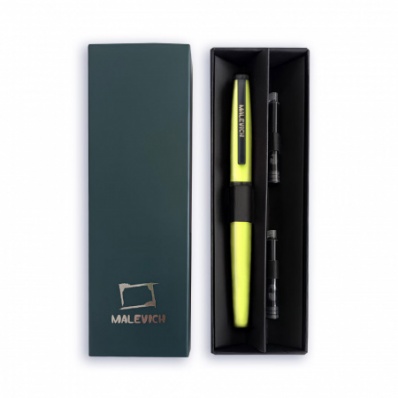 Ручка перьевая с конвертером 0,4 мм, 2 картриджа (индиго, черный) цедра лимона