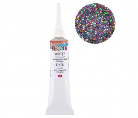 Контур универсальный с многоцветными блестками Decola, 18мл.