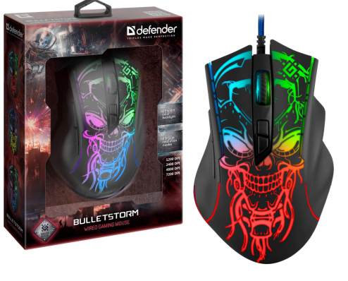 Проводная игровая мышь Defender Bulletatorm GM-928 7 кнопок, 7200dpi USB