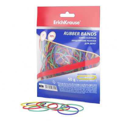Резинка банковская d60мм/lдлина 100мм. 50гр. ассорти ЕК 59825