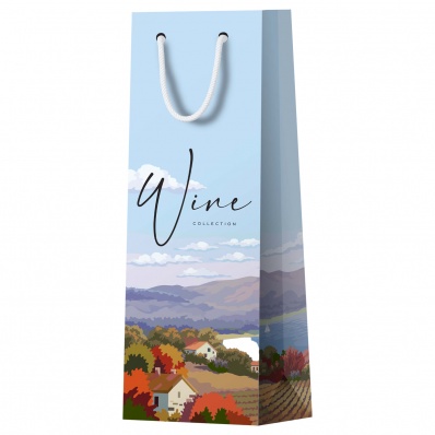 Пакет бум./ламин. 13*36см под бутылку "Пейзаж" MS_52067