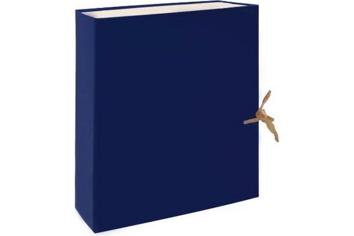 Короб архивный 100мм бумвинил на завязках, синий  AB0110-BL