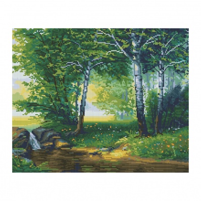 Алмазная мозайка "Березовая роща", 40*50см, холст АМ4050_47555