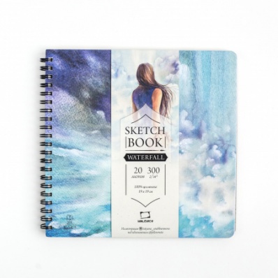 Альбом для акварели Малевичъ "Waterfall", 300 г/м2, 19х19 см, 20л