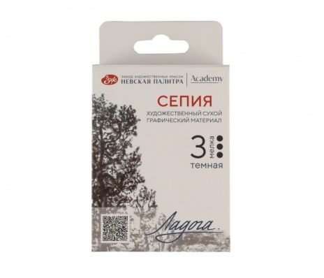 Набор сухих  графических материалов: сепия тёмная 3 мелка