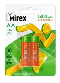 Аккумулятор NiMh MIREX HR6 / AA 1400mAh 1,2V 2 шт