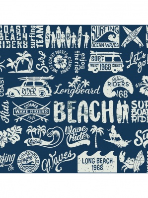 Бумага упаковочная 70*100см "Пляж"  УБ-4446