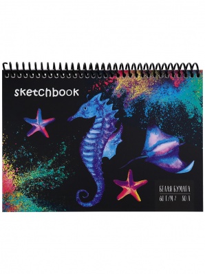 Скетчбук А5 80л "Морской мир" спираль 60г/м2  С80-2709