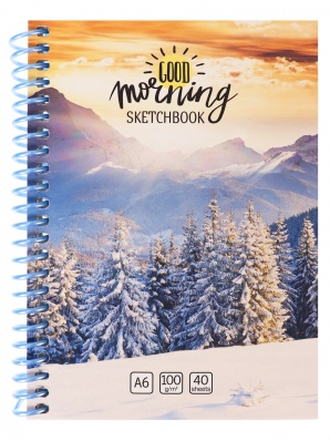 Скетчбук А6 40л "Доброе утро Гора" спираль 100г/м2  С40-5757
