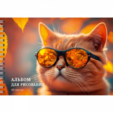 Альбом д/рис 40л. спир. "Котик в очках" АСБ402530