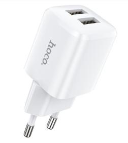 Сетевое з/у 2USB 2.4A Hoco N8 (White)