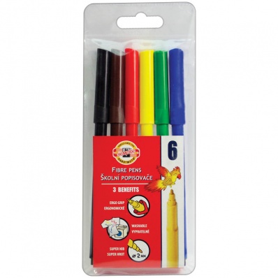 Фломастеры 6цв. Koh-I-Noor "Звери", смываемые 771002АН04TERU