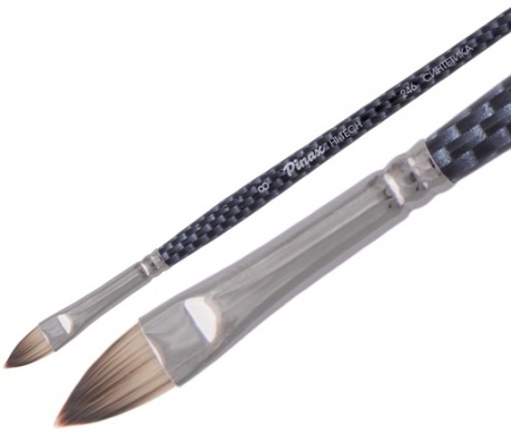Кисть синтетика плоскоовальная № 4  (кошачий язык) "Pinax Artists HI-TECH"