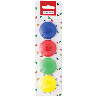 Магниты "OfficeSpace" 4см, 4шт. ассорти/блистер  256237