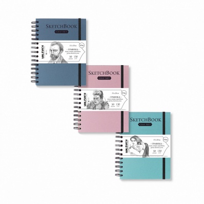 Скетчбук для графики GrafArt white, нежно-розовый, 15х20см, 130 г/м, 50л