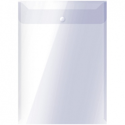 Папка-конверт с кнопкой А4 OfficeSpace, прозрачная, вертикальная 150мкм   267526