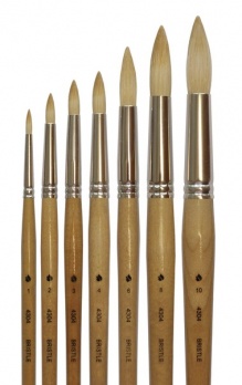 Кисть щетина кр. № 2 отбел., ал., б/цв. лак   4304102