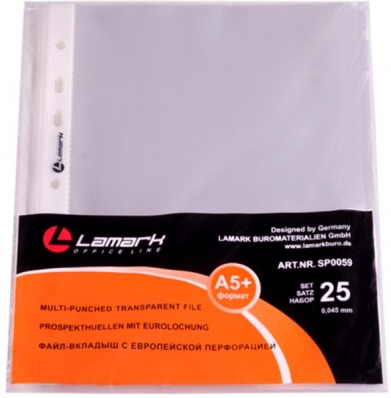 Папка-файл вкл. А5, 25шт/уп. 0,045мм "Lamark"  SP0059