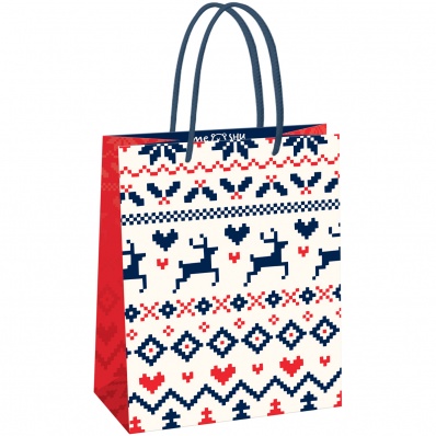 Пакет бумажный 18*23*10см MESHU "Scandi",  глянцевая ламинация