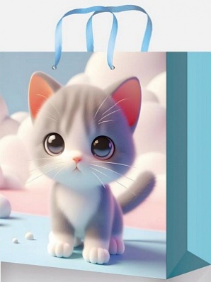 Пакет бум./ламин. 22*31см "Маленький серый котенок" ПКП-0554