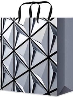 Пакет бум./ламин. 18*23см "Объёмный узор, серый"  ППК-4380