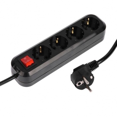 Сетевой фильтр 5bites SP5B-318 5S (3*1.5MM2 / 16A / ABS) 1.8м, черный