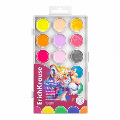 Акварель 18цв. Safari  Neon+Pastel+Pearl  с УФ защитой ЕК 61380