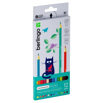 Карандаши 12цв. 3-х гр. "Жил-был кот" SuperSoft  SS00512