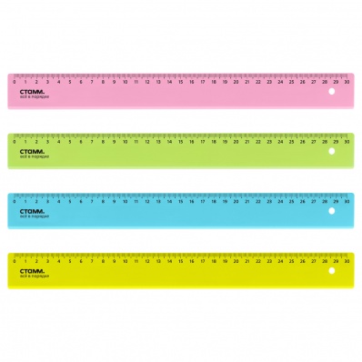 Линейка 30см цв. неон Cristal ассорти ЛН32