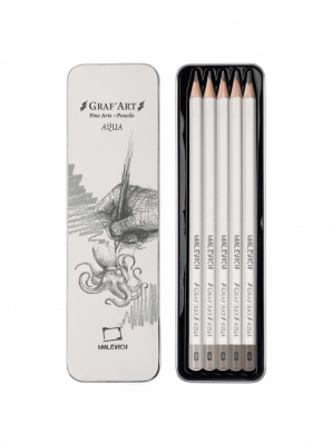 Набор акварельных графитных карандашей Малевичъ GrafArt, 5 шт