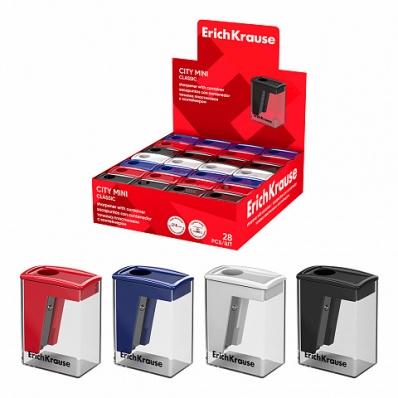 Точилка 1отв., с контейн. City Mini Classic ассорти ЕК 60018