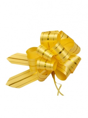 Бант-шар 5см Золотые линии, желтый  БЛ-8008