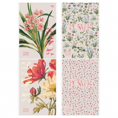 Блокнот А5 80л. кл. на скрепке "Цветы"  Б5ск80 09436