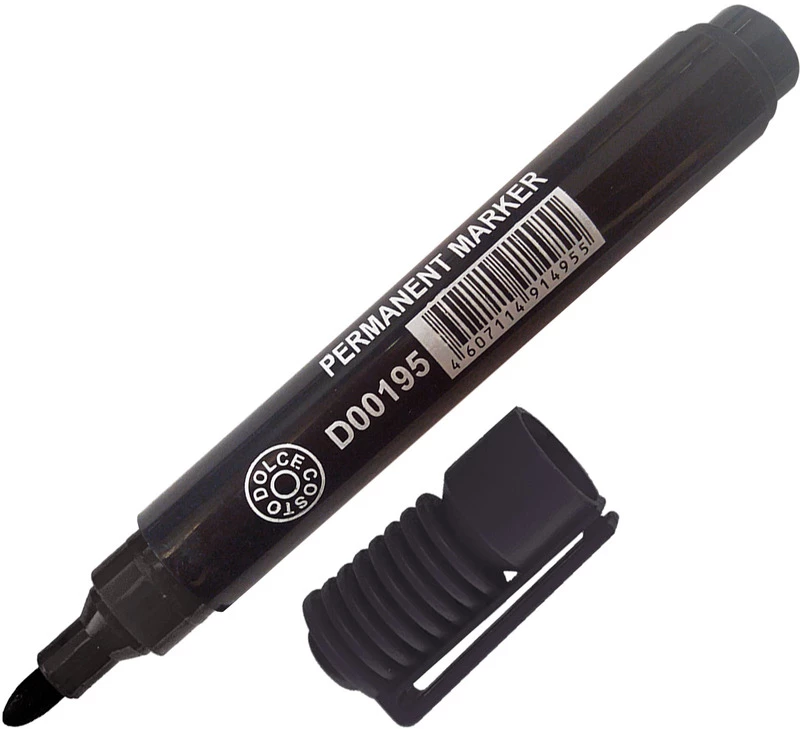Маркер перм. черный пулевидный 2мм  DOLCE COSTO