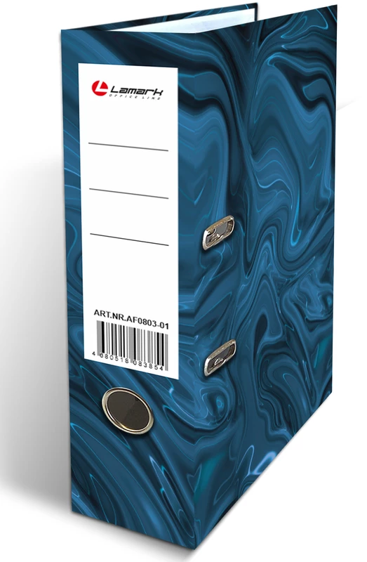 Регистратор А4 75мм "Камень" синий, собран. "Lamark" AF0803-01