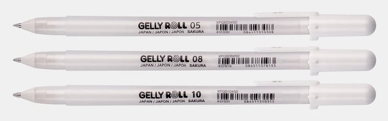 Ручка гелевая Gelly Roll белая средний стержень 08