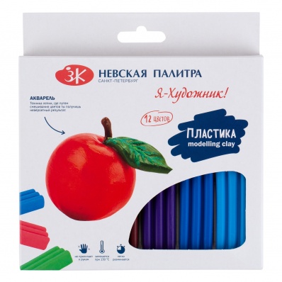 Набор пластики 12 цв. "Я - Художник", 240г