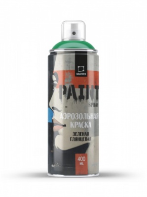 Краска в аэрозоли Малевичъ, зелёная, глянцевая 400мл