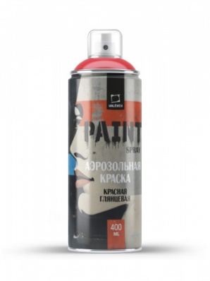 Краска в аэрозоли Малевичъ, красная, глянцевая 400мл