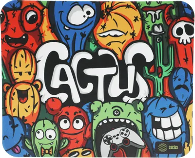 Коврик для мыши Cactus Colorful Cacti рисунок, ткань, 300х250х3мм