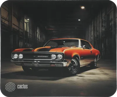 Коврик для мыши Cactus Orange Car рисунок, ткань, 300х250х2мм
